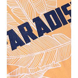 Pine Kids Single Jersey Knit Half Sleeves T-Shirt & Short Night Suit  with Leaves Print - Orange