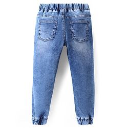 Pine Kids Woven Full Length Solid Washed Denim Jeans - Light Blue