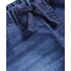 Pine Kids Woven Full Length Washed Denim Joggers - Blue