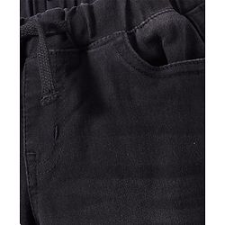 Pine Kids Woven Full Length Solid Washed Denim Jeans - Black