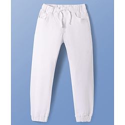 Pine Kids Woven Full Length Washed Denim Jeans - White