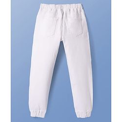 Pine Kids Woven Full Length Washed Denim Jeans - White