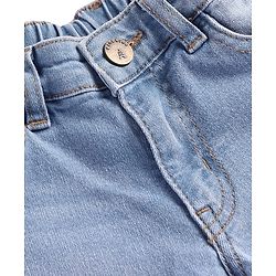 Pine Kids Woven Full Length Solid Washed Denim Jeans - Light Blue