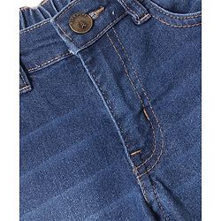 Pine Kids Woven Full Length Solid Washed Denim Jeans - Blue