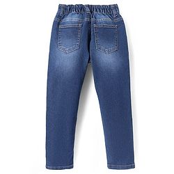 Pine Kids Woven Full Length Solid Washed Denim Jeans - Blue