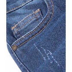 Pine Kids Woven Full Length Solid Washed Denim Jeans - Blue