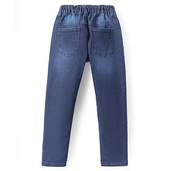 Pine Kids Woven Full Length Solid Washed Denim Jeans - Navy Blue