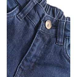 Pine Kids Woven Full Length Solid Washed Denim Jeans - Navy Blue