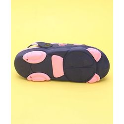 Pine Kids Clogs with Back Strap Closure & Sunglasses Applique - Pink & Navy Blue