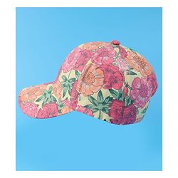 Pine Kids Cotton Baseball Cap With Floral Print - Yellow