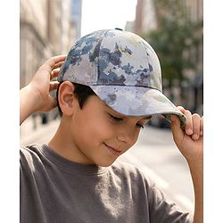 Pine Kids Cotton Baseball Cap With Tie & Dye Print - Grey