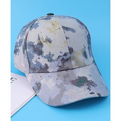 Pine Kids Cotton Baseball Cap With Tie & Dye Print - Grey