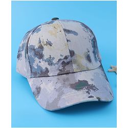 Pine Kids Cotton Baseball Cap With Tie & Dye Print - Grey