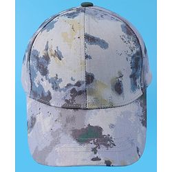 Pine Kids Cotton Baseball Cap With Tie & Dye Print - Grey