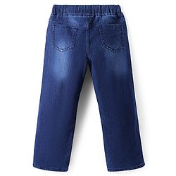 Pine Kids Woven Full Length Solid Washed Denim Jeans - Navy Blue