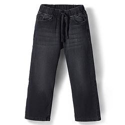 Pine Kids Denim Woven Full Length Washed Jeans - Black
