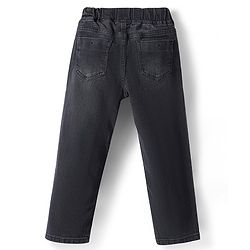 Pine Kids Denim Woven Full Length Washed Jeans - Black