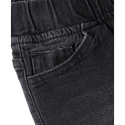 Pine Kids Denim Woven Full Length Washed Jeans - Black