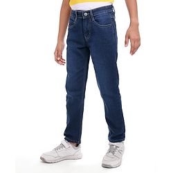 Pine Kids Woven Full Length Washed Denim Jeans - Blue