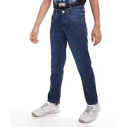 Pine Kids Woven Full Length Washed Denim Jeans - Blue