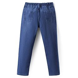 Pine Kids Woven Full Length Solid Washed Denim Jeans - Blue