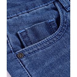 Pine Kids Woven Full Length Solid Washed Denim Jeans - Blue