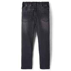Pine Kids Woven Full Length Washed Denim Jeans - Black