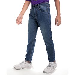 Pine Kids Denim Woven Full Length Washed Jeans - Blue
