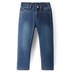 Pine Kids Denim Woven Full Length Washed Jeans - Blue