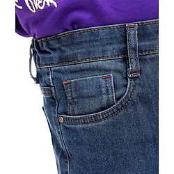 Pine Kids Denim Woven Full Length Washed Jeans - Blue