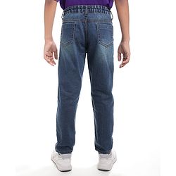 Pine Kids Denim Woven Full Length Washed Jeans - Blue