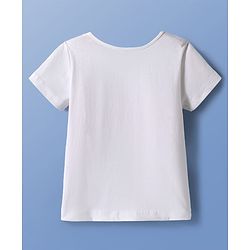 Pine Kids Cotton Knit Half Sleeves T-Shirt With Radiant Text Print - White
