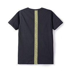 Pine Kids Cotton Knit Half Sleeves T-Shirt with Car Print - Black