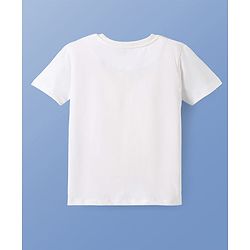 Pine Kids Cotton Knit Half Sleeves T-Shirt With Gaming Print - White