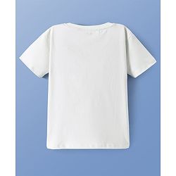 Pine Kids Cotton Knit Half Sleeves T-Shirt with Football Print - White