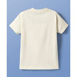 Pine Kids Cotton Knit Half Sleeves T-Shirt With Skate Theme Print - White