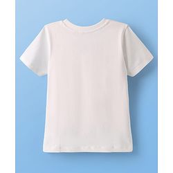 Pine Kids Cotton Knit Half Sleeves T-Shirt with Maimi Text Print - White