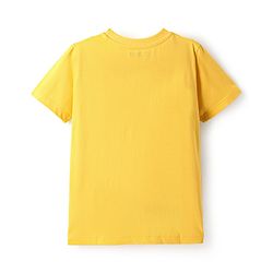Pine Kids Cotton Knit Half Sleeves T-Shirt With Game On Text Print - Yellow