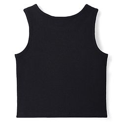 Pine Kids Cotton Knit Sleeveless Solid Color Ribbed Top - Black