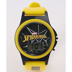 Pine Kids Marvel Digital Watch with Spiderman Print - Yellow  & Black