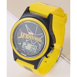 Pine Kids Marvel Digital Watch with Spiderman Print - Yellow  & Black