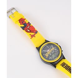 Pine Kids Marvel Digital Watch with Spiderman Print - Yellow  & Black