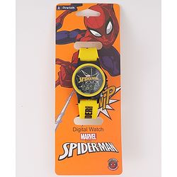 Pine Kids Marvel Digital Watch with Spiderman Print - Yellow  & Black