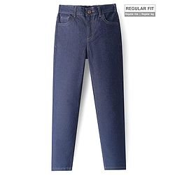 Pine Kids Woven Full Length Washed Denim Jeans -  Navy Blue