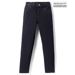 Pine Kids Woven Full Length Washed Denim Jeans -  Navy Blue