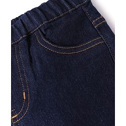 Pine Kids Woven Ankle Length Washed Denim Jeggings - Navy Blue