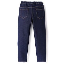 Pine Kids Woven Ankle Length Washed Denim Jeggings - Navy Blue