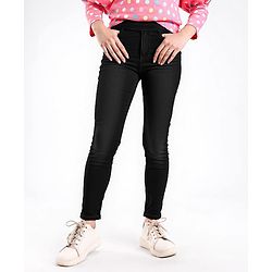 Pine Kids Woven Ankle Length Washed Denim Jeggings - Navy Blue