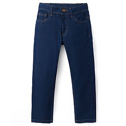 Pine Kids Woven Full Length Washed Denim Jeans - Navy Blue