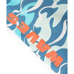 Pine Kids Above Knee Length Shorts With Sea Waves Print - Blue
